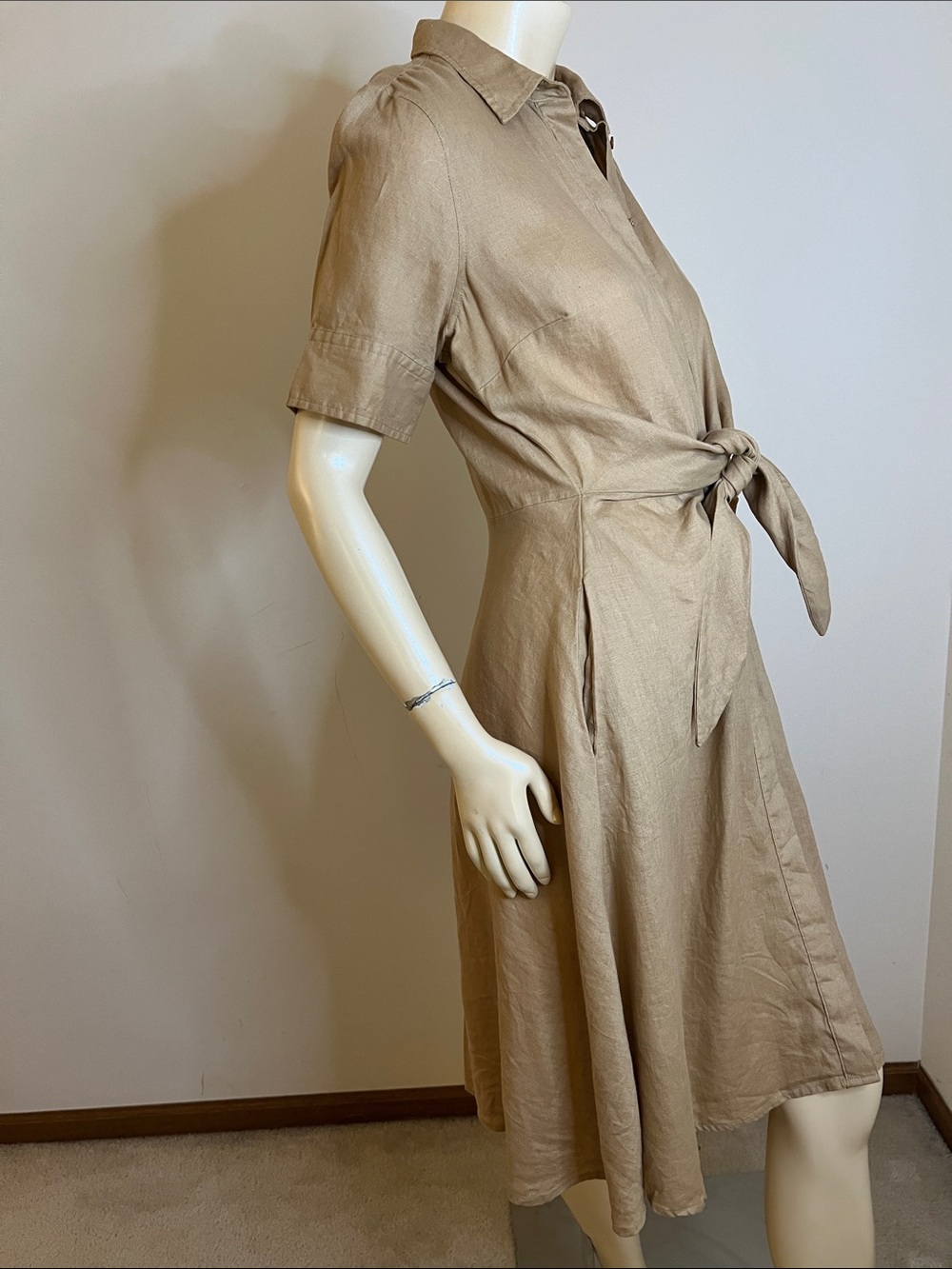 ❤️ Lauren Ralph Lauren Linen Tie-Waist Midi Dress - Picture 2 of 15